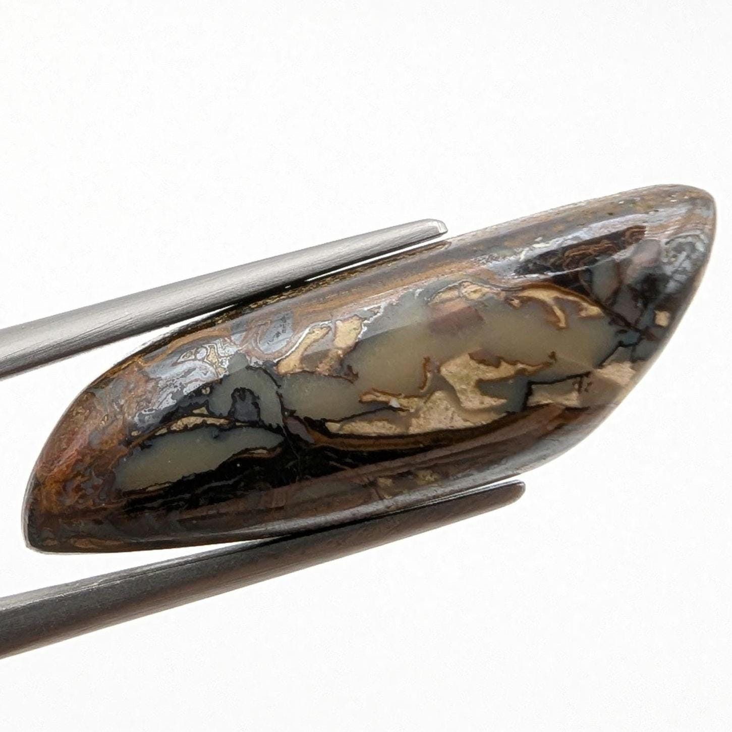 12.06ct Boulder Opal Gem - Boulder Opal Cabochon from Koroit, Australia - Natural Boulder Opal - Australian Opal - Natural Opal Gemstone