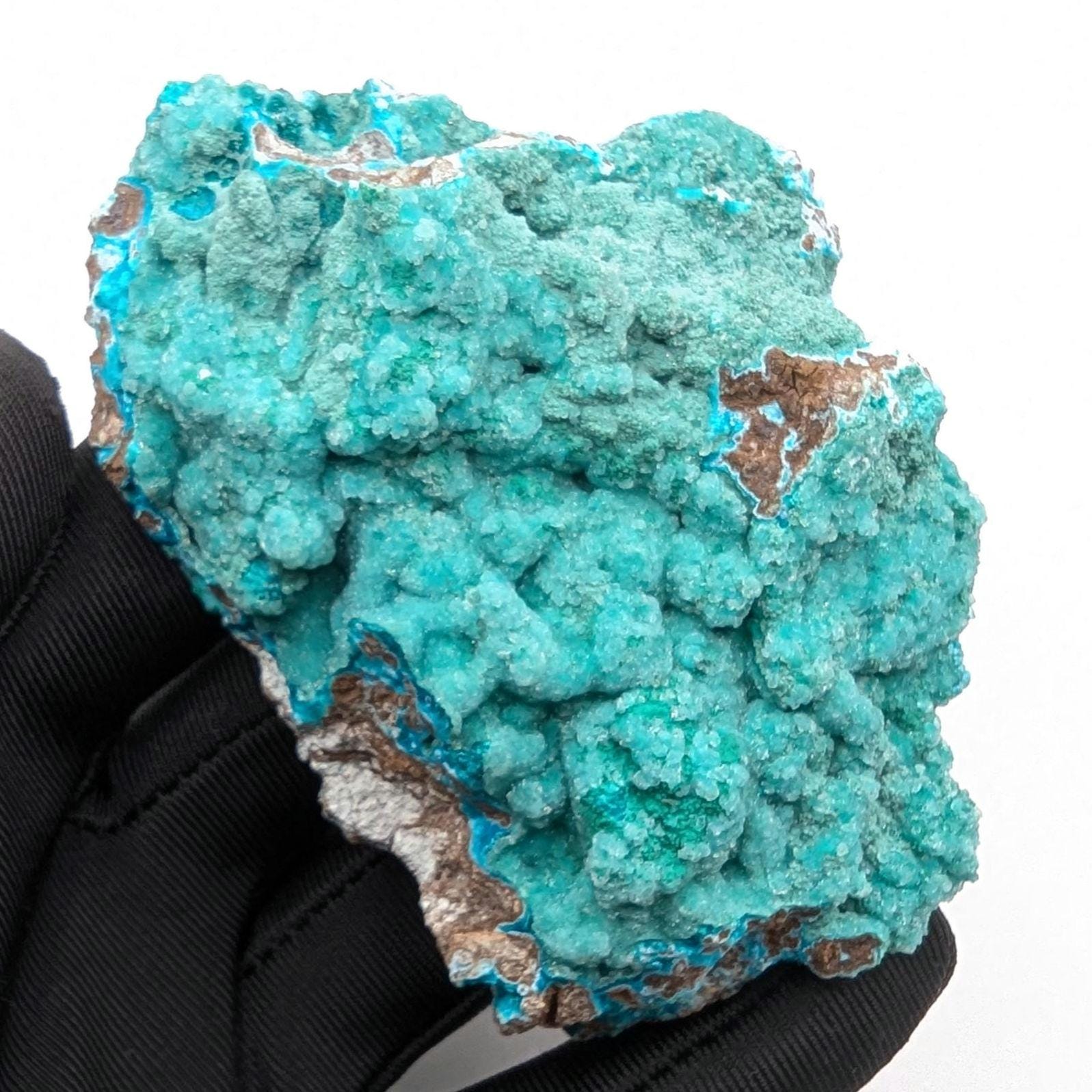 161g Hemimorphite with Aurichalcite Specimen - High Quality Blue Hemimorphite Mineral - Palabanda, Republic of Congo - Hemimorphite Crystal