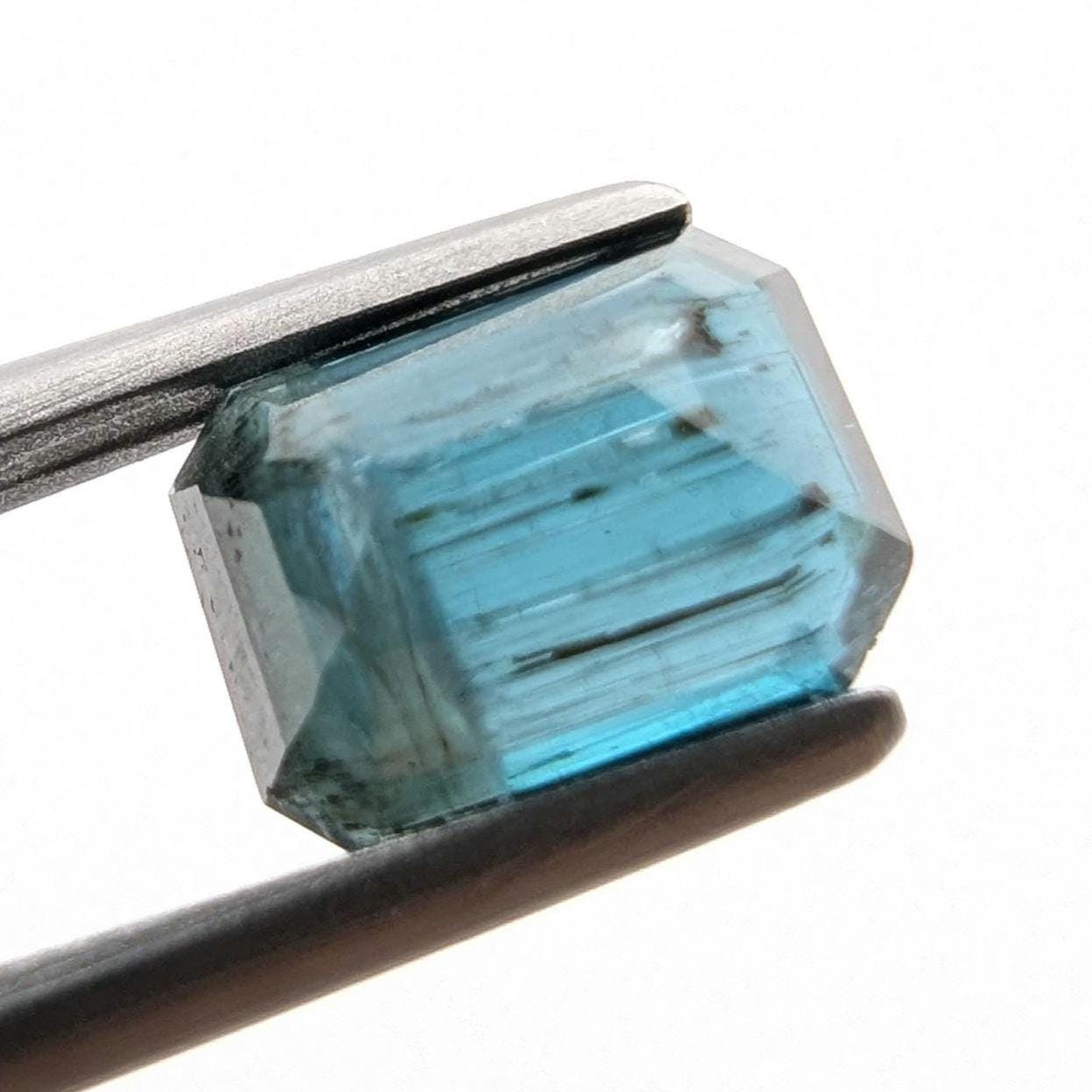 1.71ct Indicolite Tourmaline - Octagon Faceted Blue Tourmaline - Step Cut Bicolor Tourmaline - Loose Tourmaline Gemstone - Mozambique