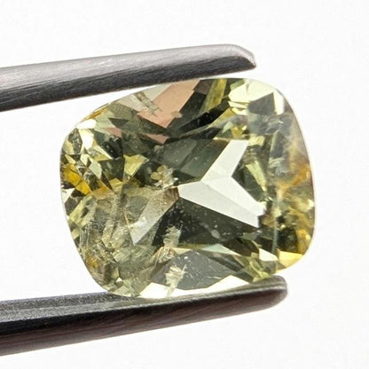 1.54ct Natural Chrysoberyl Faceted Gemstone - Cushion Fancy Cut Chrysoberyl - Yellow Chrysoberyl - Loose Faceted Chrysoberyl from Nigeria