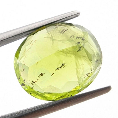 6.33ct Natural Peridot Gemstone - Oval Faceted Fancy Cut Peridot - Jilin Province, China - Natural Green Peridot with Inclusions - Loose Gem