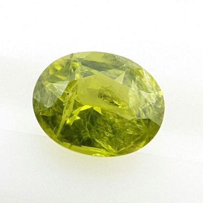3.45ct Natural Peridot Gemstone - Oval Faceted Fancy Cut Peridot - Jilin Province, China - Natural Green Peridot with Inclusions - Loose Gem