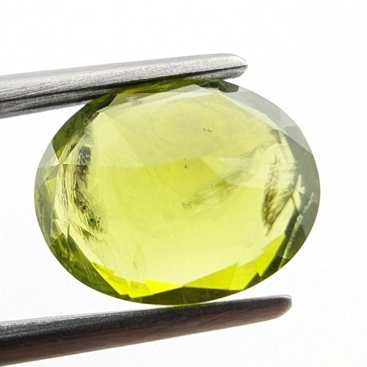 3.45ct Natural Peridot Gemstone - Oval Faceted Fancy Cut Peridot - Jilin Province, China - Natural Green Peridot with Inclusions - Loose Gem