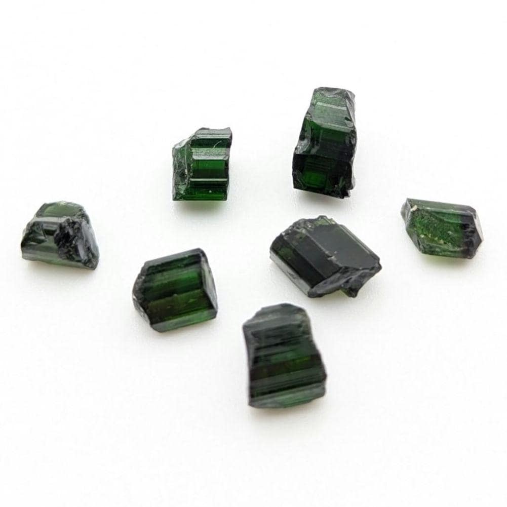 14.93ct (7pcs) Chrome Green Tourmaline Rough - Facet Rough Tourmaline - Loose Tourmaline Gemstones for Faceting - Afghanistan