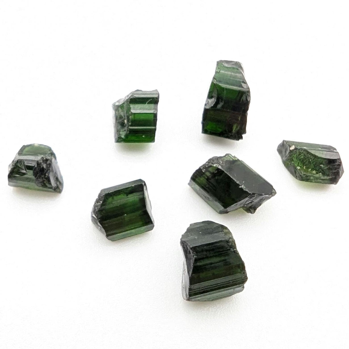 14.93ct (7pcs) Chrome Green Tourmaline Rough - Facet Rough Tourmaline - Loose Tourmaline Gemstones for Faceting - Afghanistan