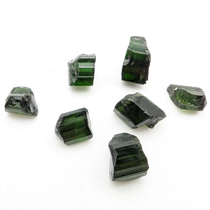 14.93ct (7pcs) Chrome Green Tourmaline Rough - Facet Rough Tourmaline - Loose Tourmaline Gemstones for Faceting - Afghanistan