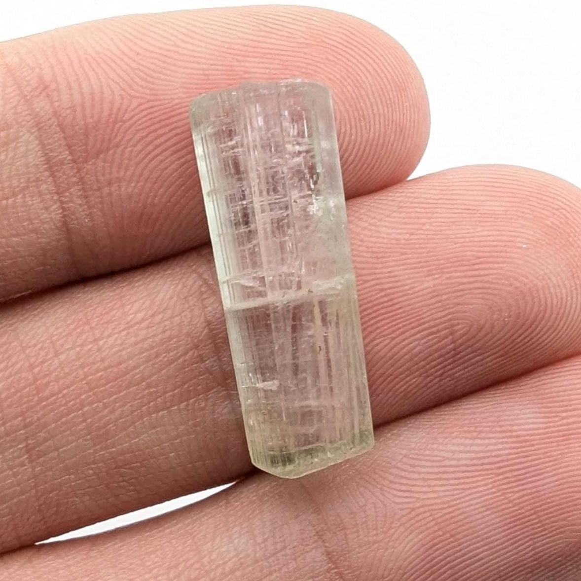 10.84ct Bicolor Light Pink and Green Tourmaline Crystal - Natural Terminated Crystal - Loose Tourmaline Gemstone - Afghanistan