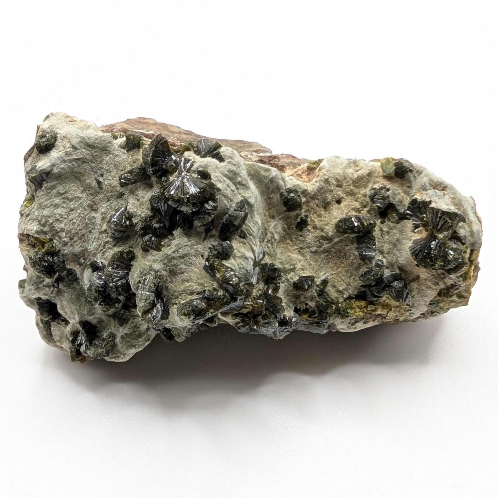 98g Epidote on Matrix - Imilchil, Morocco - Green Epidote Crystal Cluster - Raw Mineral Specimen - Green Epidote and Quartz Crystal