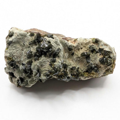 98g Epidote on Matrix - Imilchil, Morocco - Green Epidote Crystal Cluster - Raw Mineral Specimen - Green Epidote and Quartz Crystal