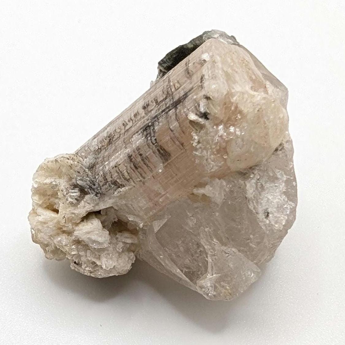 21g Tourmaline Crystal in Matrix - Light Pink Tourmaline - Natural Tourmaline Crystal in Quartz - Mineral Specimen - Afghanistan