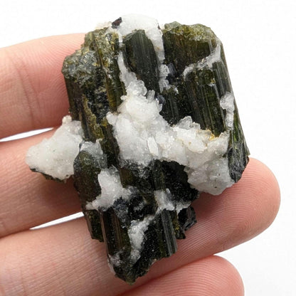 23g Green Tourmaline with Quartz - Minas Gerais, Brazil - Natural Mineral Specimen - Tourmaline Crystal