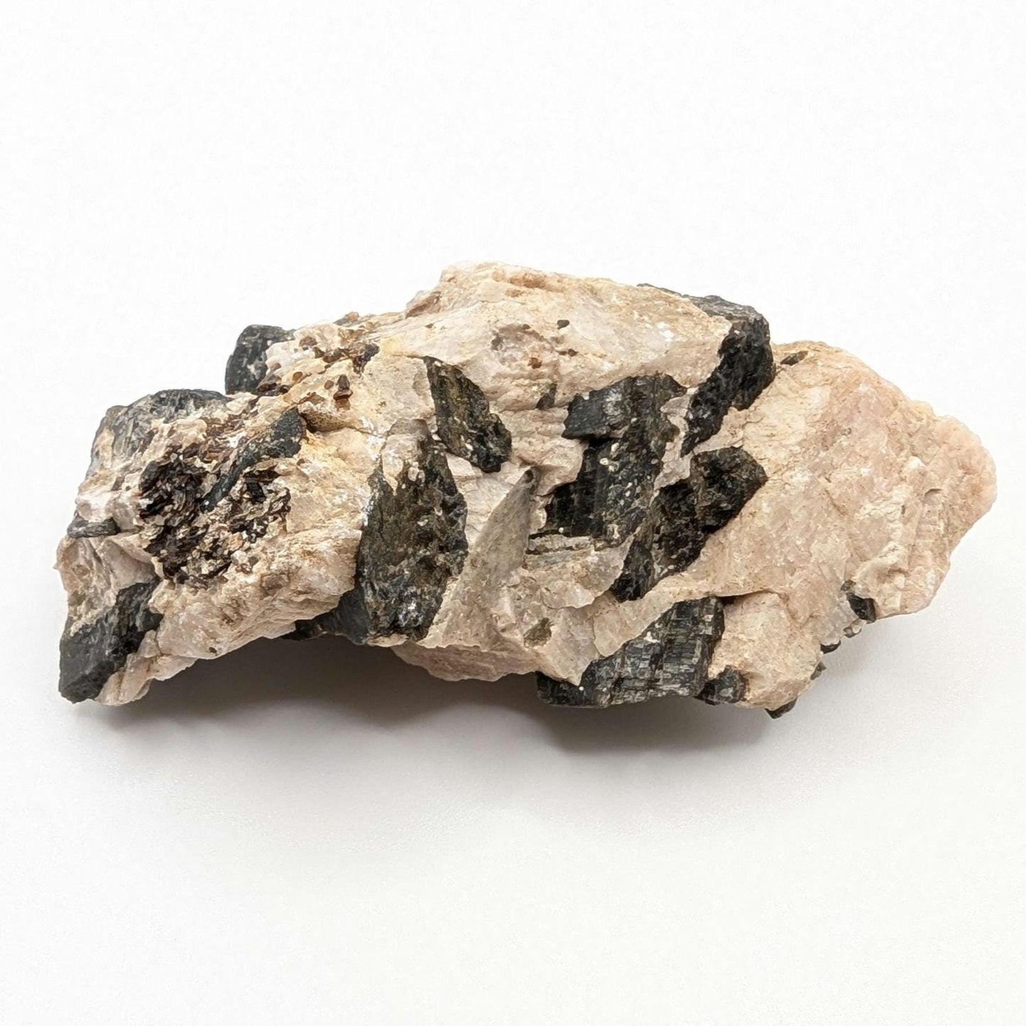 97g Rare Fluororichterite with Calcite Specimen - Wilberforce, Ontario, Canada - Rare Canadian Minerals - Black Fluororichterite Crystal