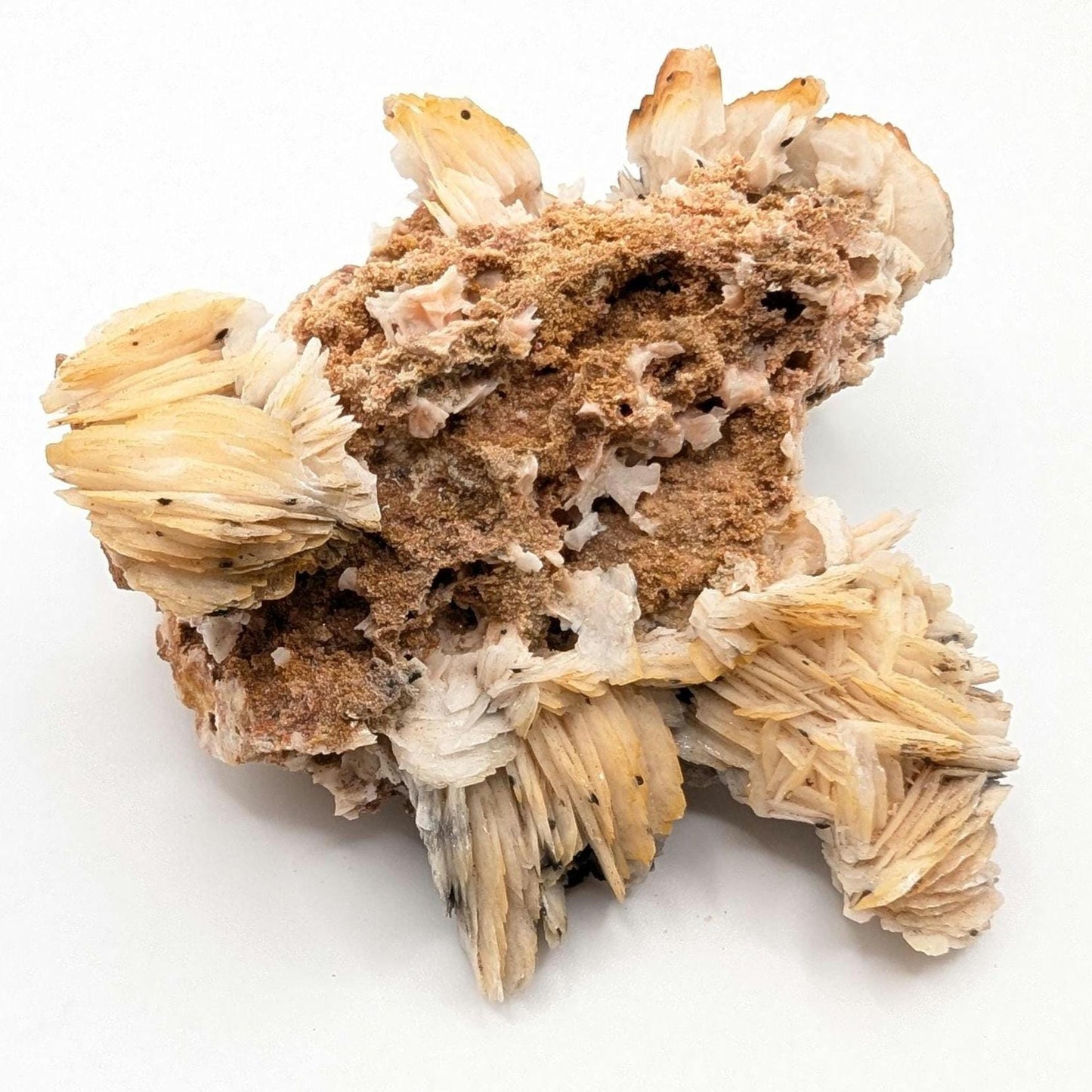 236g Orange Barite on Matrix - Mibladen, Morocco - White Barite Crystal - High Quality Barite Mineral Specimen - Natural Crystal