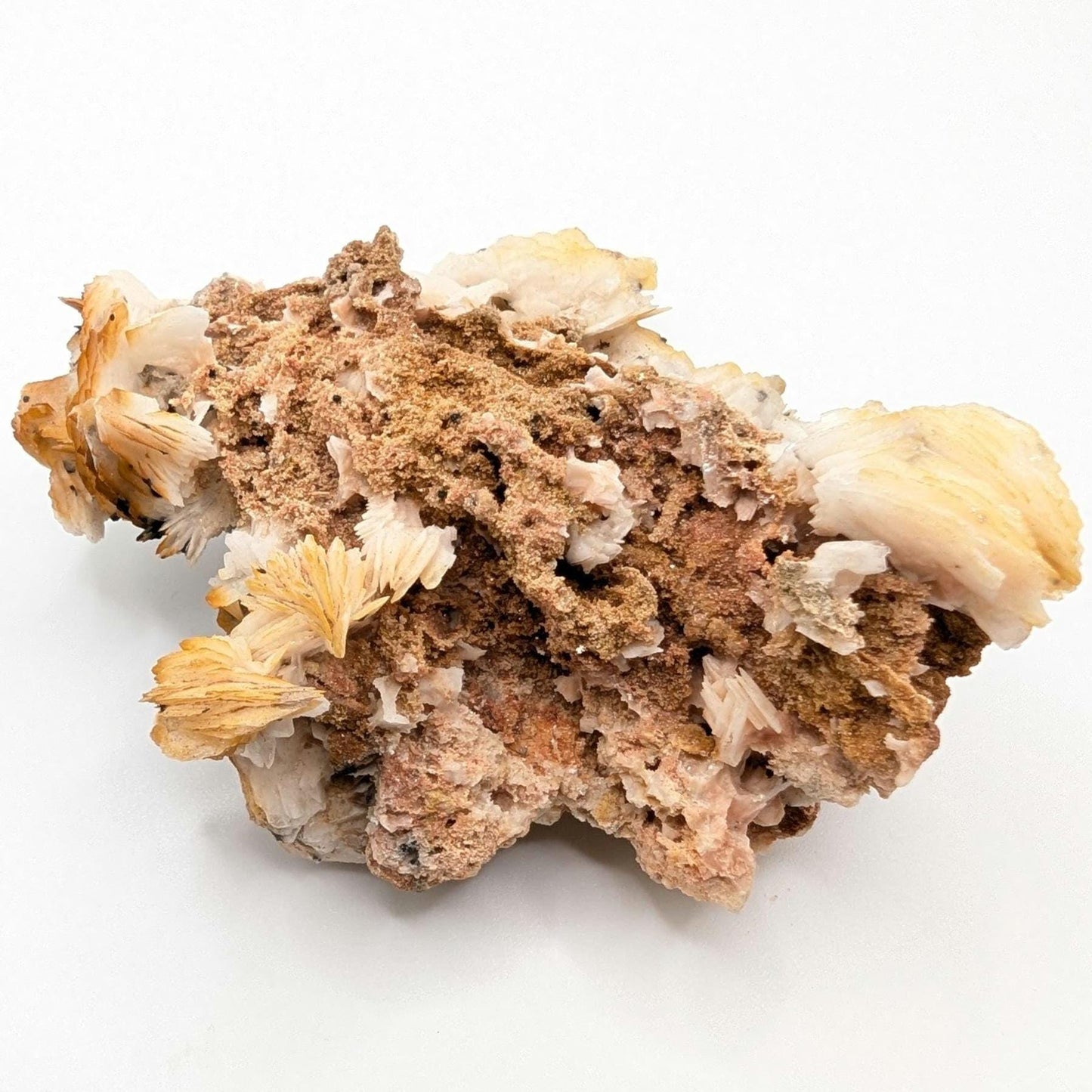 236g Orange Barite on Matrix - Mibladen, Morocco - White Barite Crystal - High Quality Barite Mineral Specimen - Natural Crystal