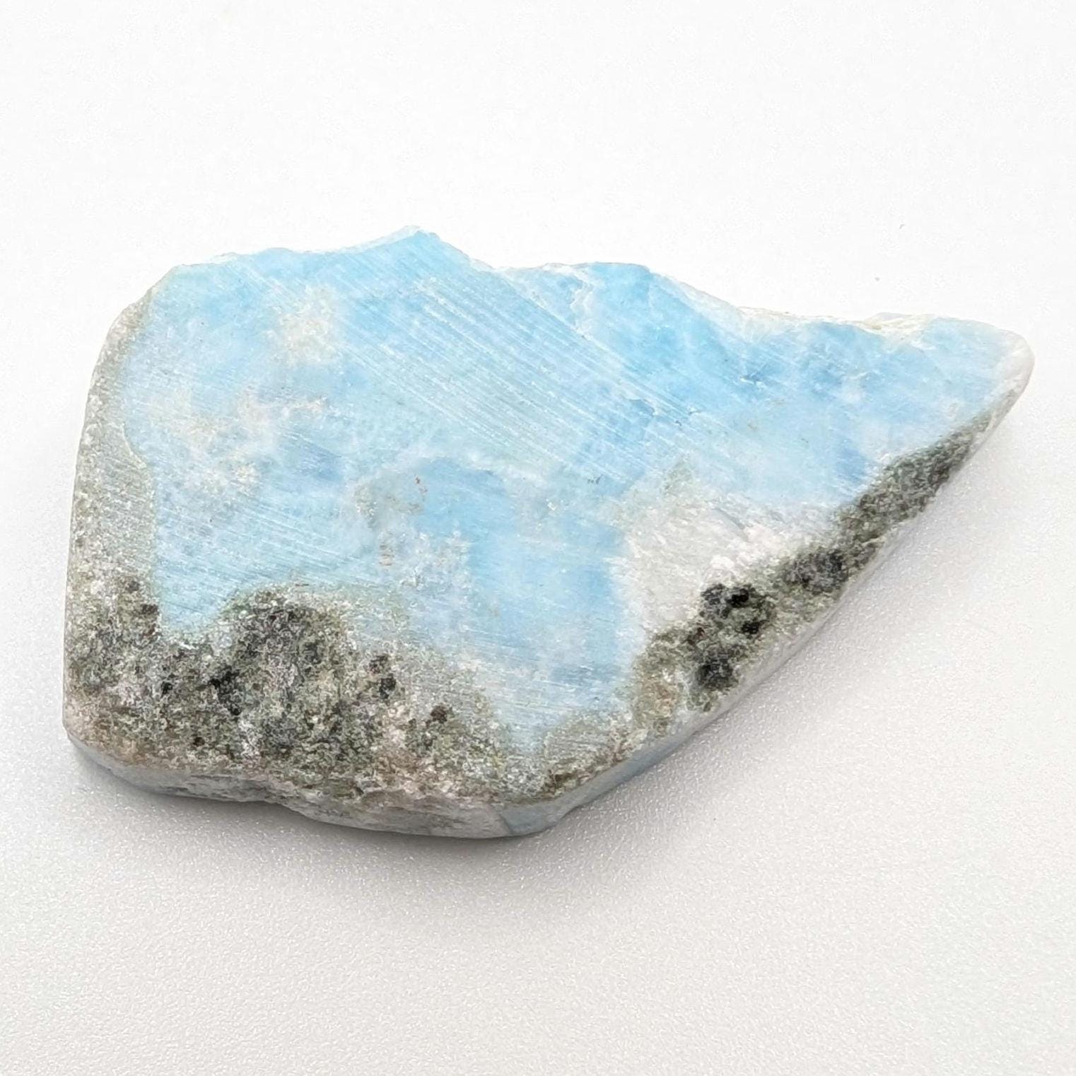 22g Larimar Slice - Rough Larimar Slab - Natural Blue Larimar Stone - Rough Larimar Crystal - Larimar for Lapidary - Raw Larimar Gemstone