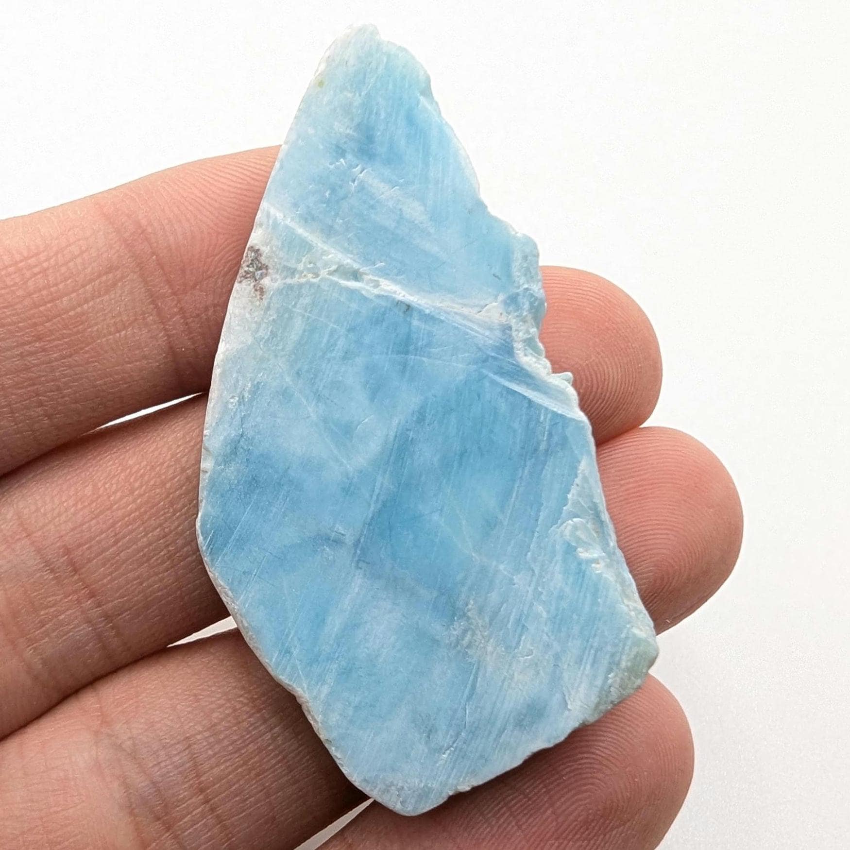 22g Larimar Slice - Rough Larimar Slab - Natural Blue Larimar Stone - Rough Larimar Crystal - Larimar for Lapidary - Raw Larimar Gemstone
