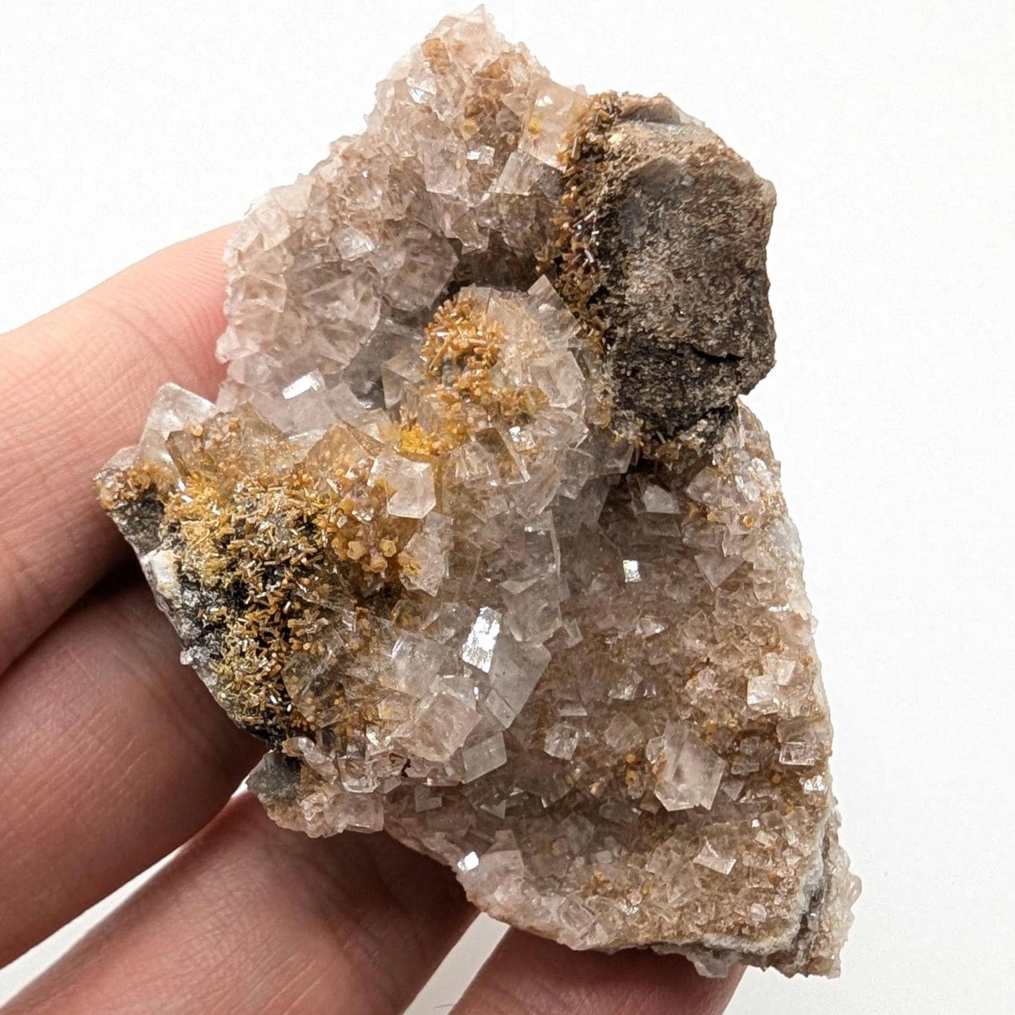 80g Mimetite on Chabazite - Mapimi, Mexico - Natural Mineral Specimens - Unique Minerals - Chabazite and Mimetite Cluster