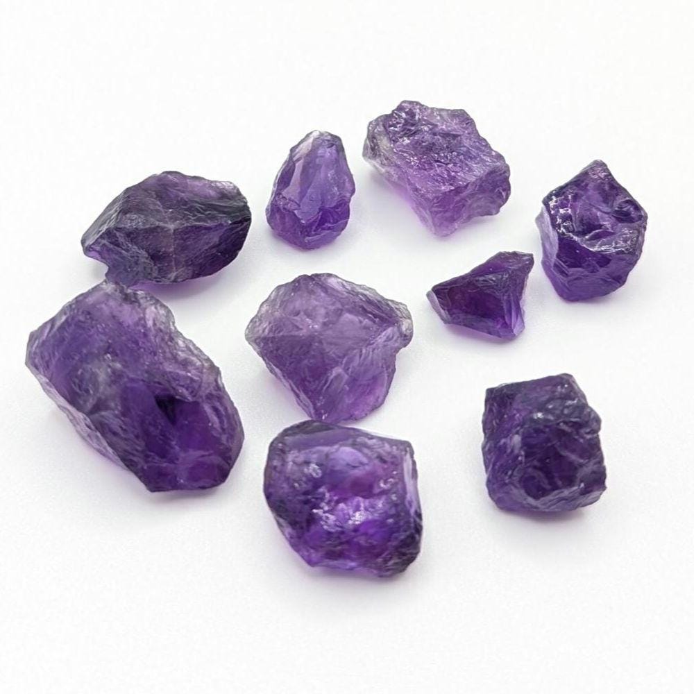 118ct (9pcs) Natural Rough Amethyst Lot - Untreated Amethyst Gems from Zambia - Facet Grade Amethyst - Natural Purple Amethyst Loose Gems