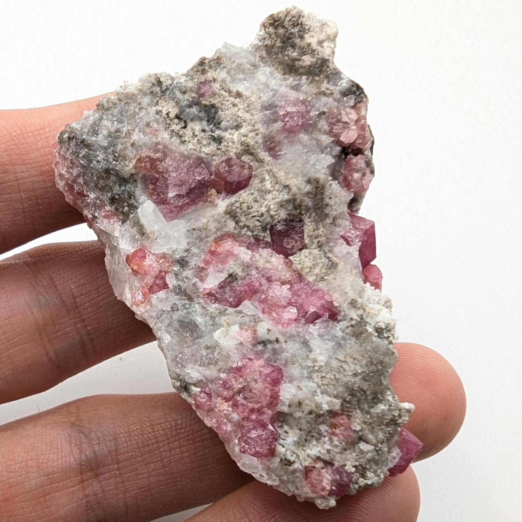 49g Raspberry Garnet from Sierra de Cruces, Mexico - Pink Grossular Garnet Mineral Specimen - Raw Garnet Crystal Cluster