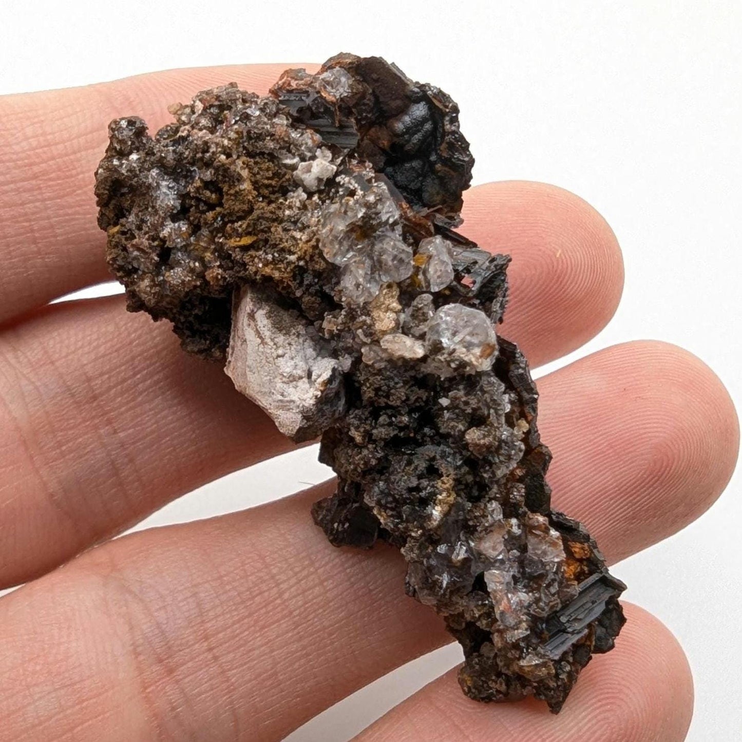 13g Goethite after Selenite - Pseudomorph Mineral - Santa Eulalia, Mexico - Natural Mineral Specimen - Goethite Crystal Cluster