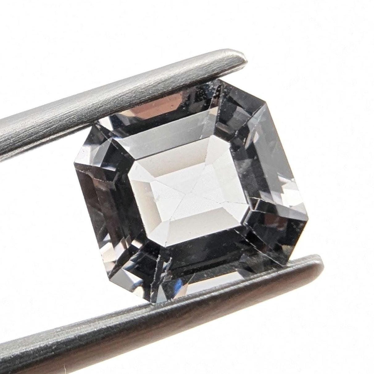 1.55ct Metallic Grey Spinel - Burmese Spinel - Natural Untreated Spinel Gemstone - Octagon Cut Gray Spinel - Faceted Loose Spinel