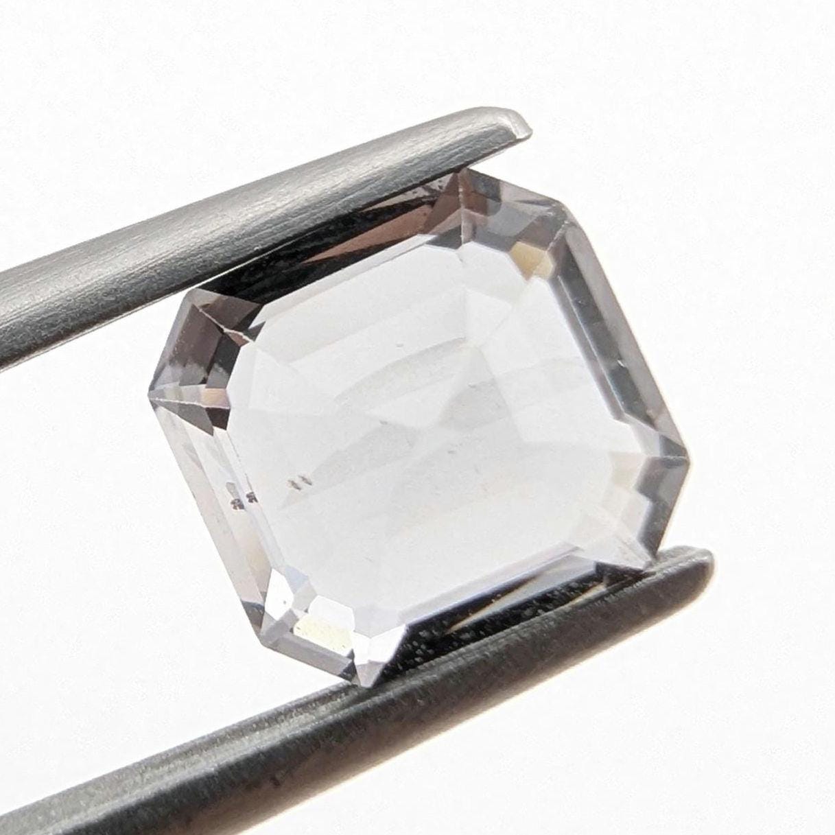 1.55ct Metallic Grey Spinel - Burmese Spinel - Natural Untreated Spinel Gemstone - Octagon Cut Gray Spinel - Faceted Loose Spinel