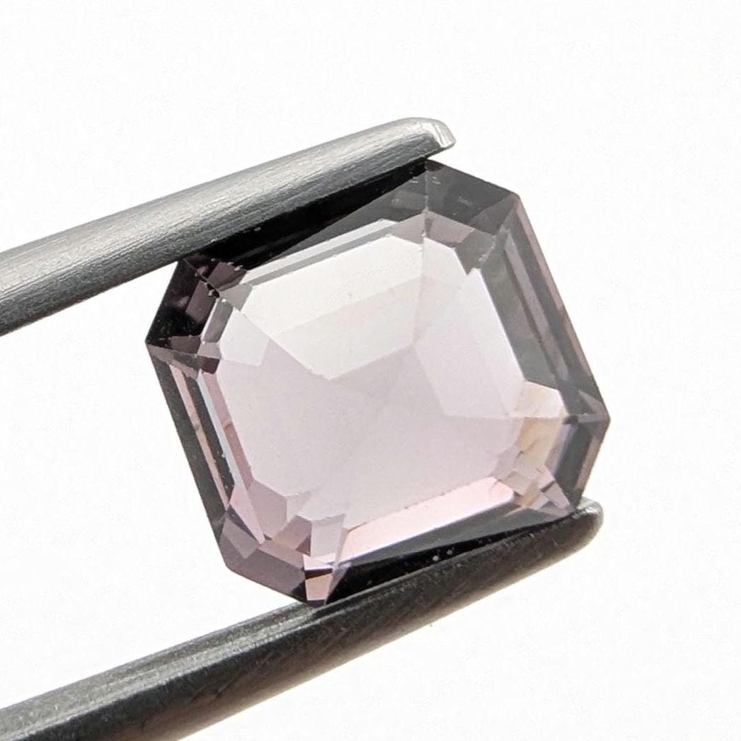 1.57ct Metallic Grey Purple Spinel - Burmese Spinel - Natural Untreated Spinel Gemstone - Octagon Cut Purplish Spinel - Faceted Loose Spinel