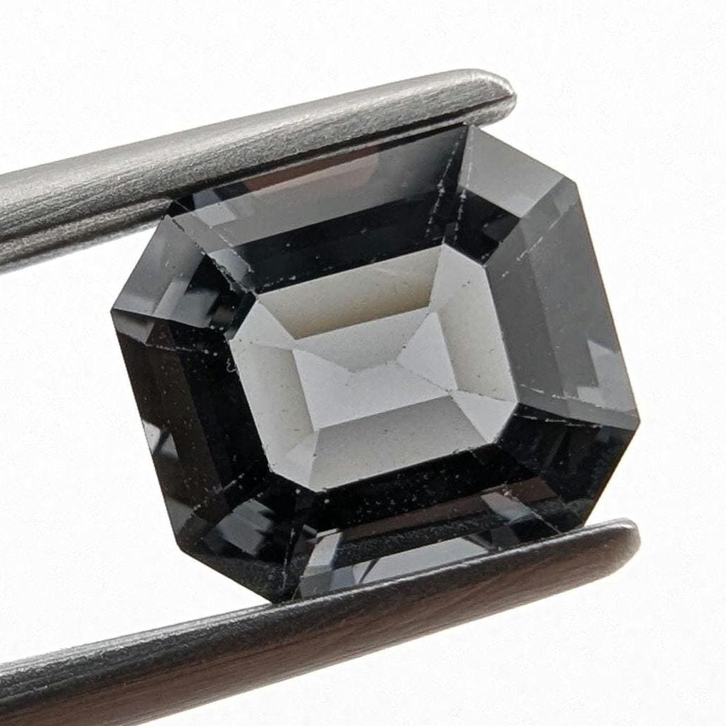 1.75ct Metallic Grey Spinel - Burmese Spinel - Natural Untreated Spinel Gemstone - Octagon Cut Gray Spinel - Faceted Loose Spinel