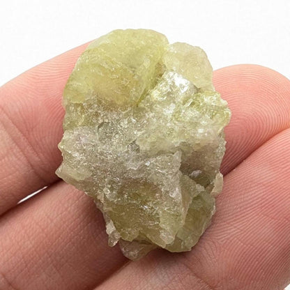 11 g Green Vesuvianite Crystal - Thumbnail Specimen - Jeffrey Mine, Quebec, Canada