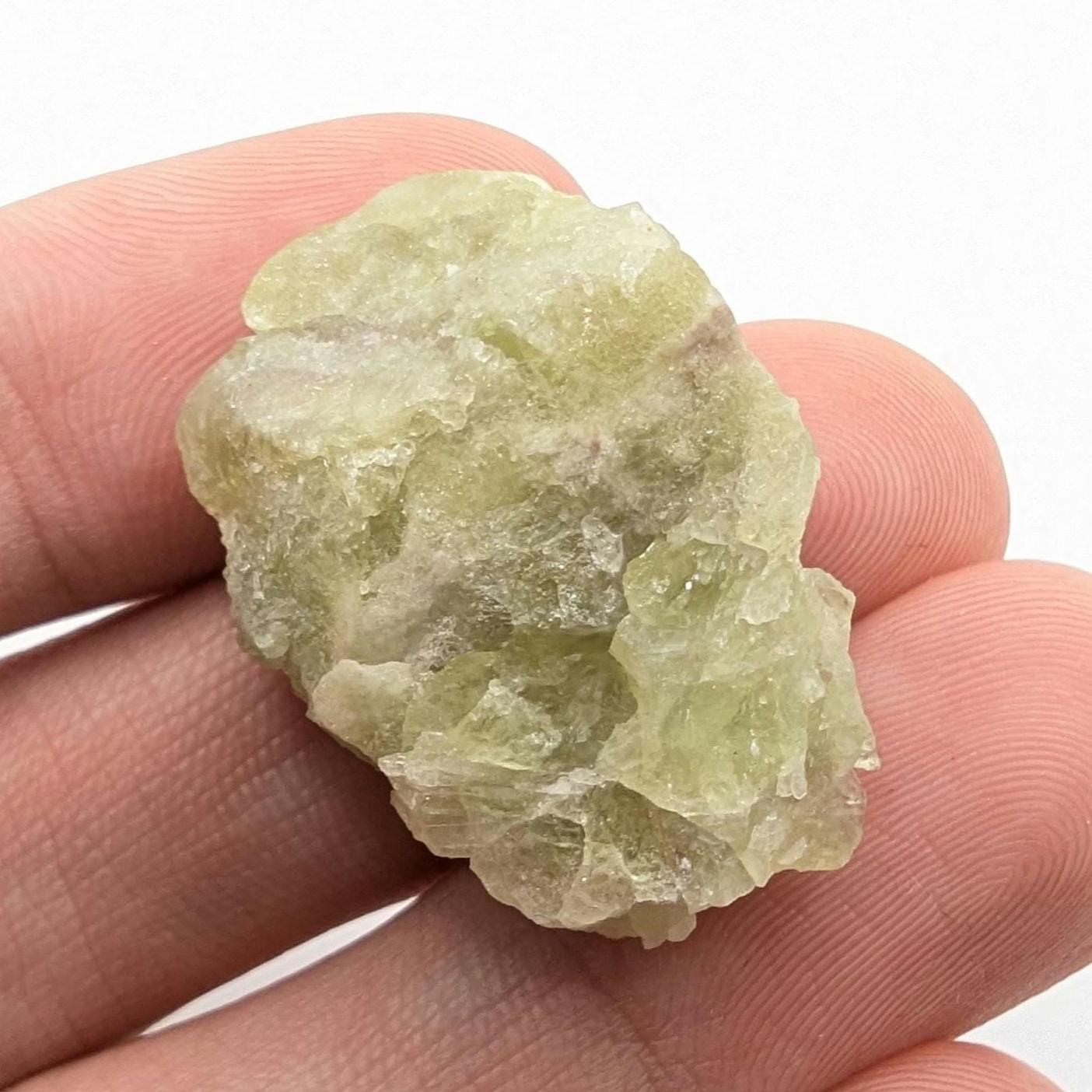 11 g Green Vesuvianite Crystal - Thumbnail Specimen - Jeffrey Mine, Quebec, Canada