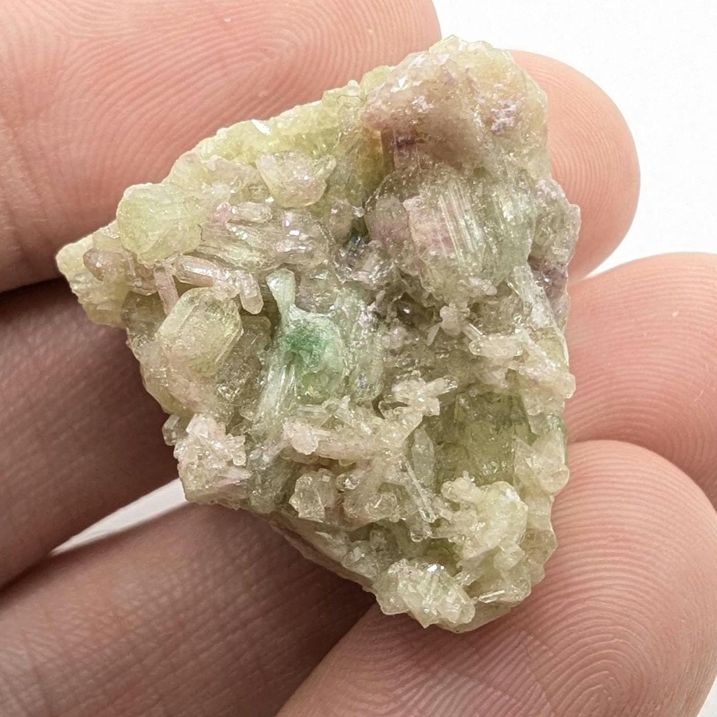 15.56 g Green Vesuvianite Crystal - Thumbnail Specimen - Jeffrey Mine, Quebec, Canada