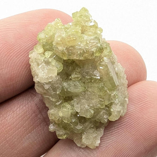 6 g Green Vesuvianite Crystal - Thumbnail Specimen - Jeffrey Mine, Quebec, Canada