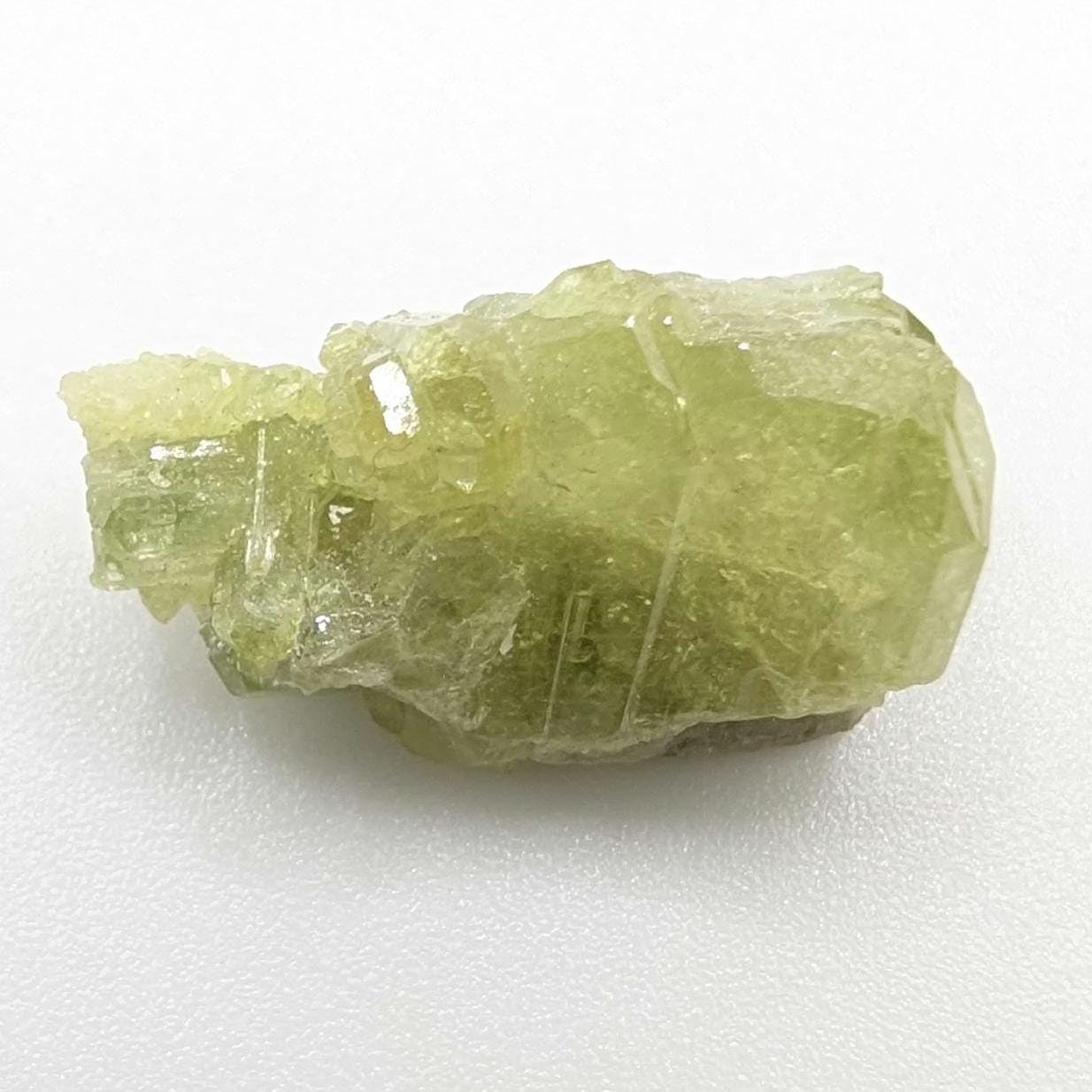 2.99 g Green Vesuvianite Crystal - Thumbnail Specimen - Jeffrey Mine, Quebec, Canada