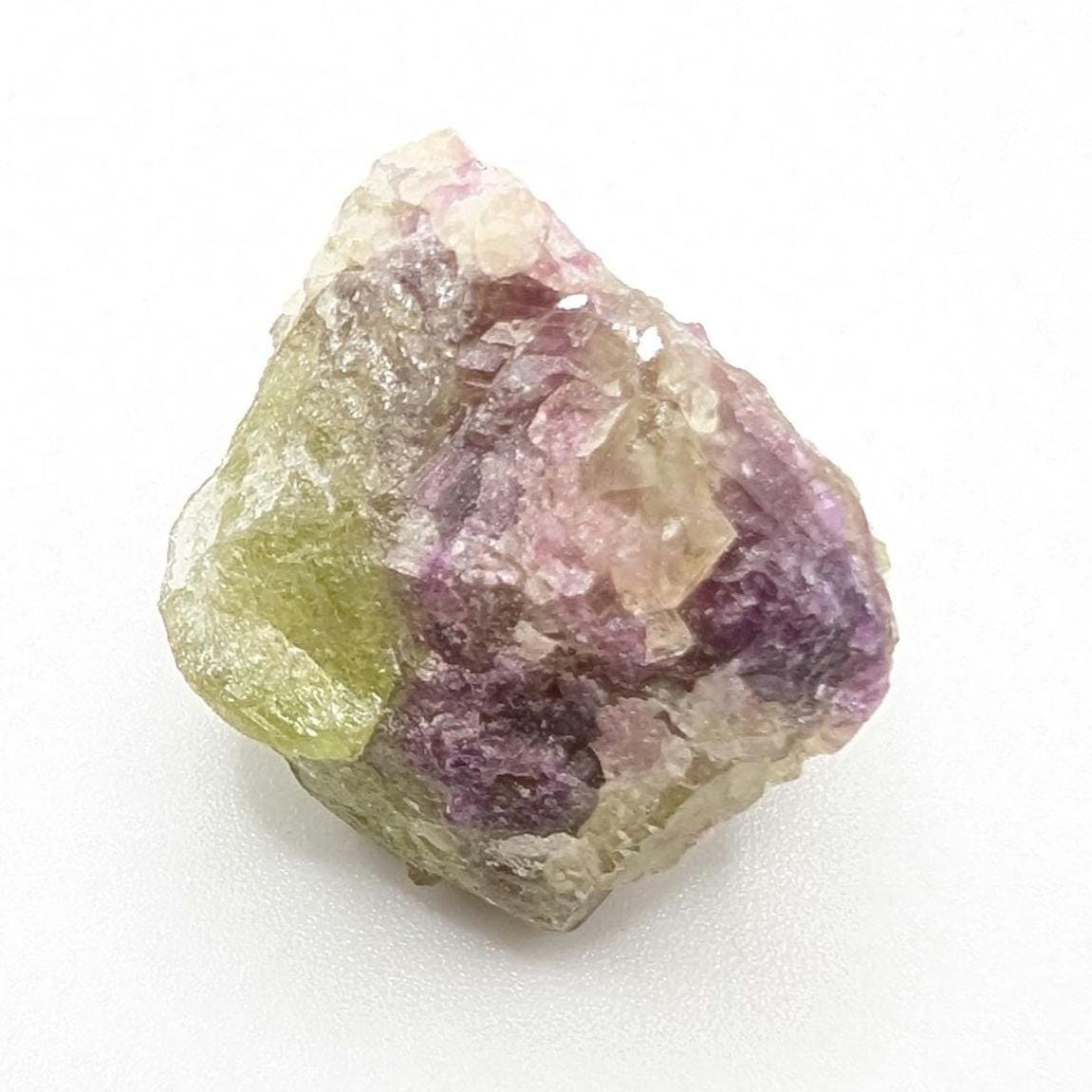 10.80 g Green and Purple Vesuvianite Crystal - Thumbnail Specimen - Jeffrey Mine, Quebec, Canada