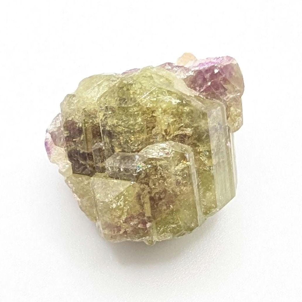 10.80 g Green and Purple Vesuvianite Crystal - Thumbnail Specimen - Jeffrey Mine, Quebec, Canada