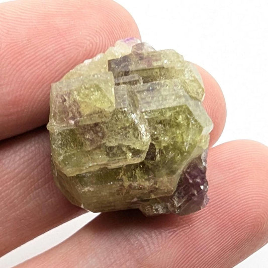 10.80 g Green and Purple Vesuvianite Crystal - Thumbnail Specimen - Jeffrey Mine, Quebec, Canada
