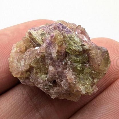 5.50 g Green and Purple Vesuvianite Crystal - Thumbnail Specimen - Jeffrey Mine, Quebec, Canada