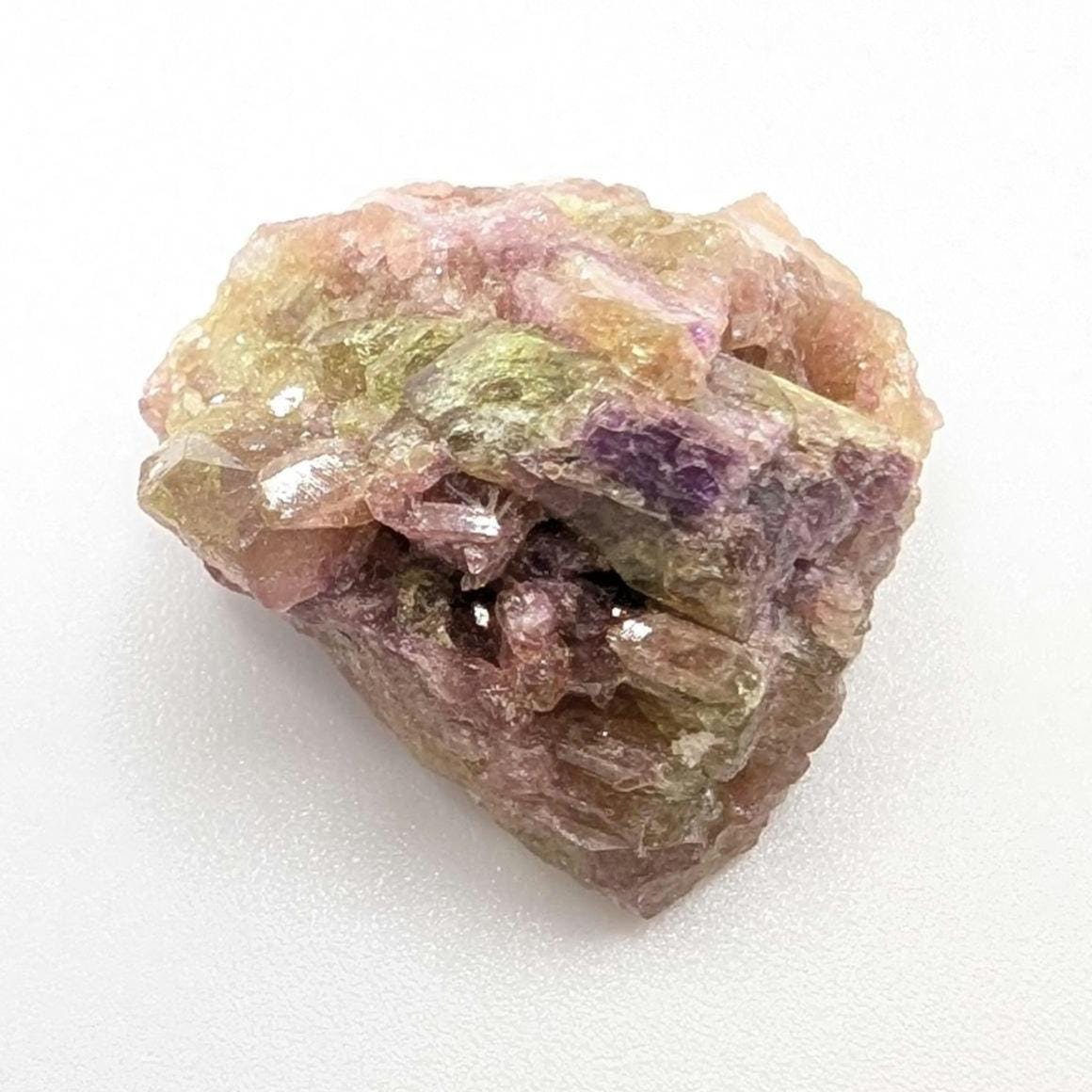 5.50 g Green and Purple Vesuvianite Crystal - Thumbnail Specimen - Jeffrey Mine, Quebec, Canada