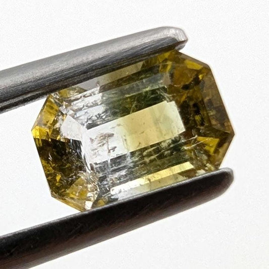 0.60ct Bicolor Tourmaline - Octagon Faceted Yellow Tourmaline - Step Cut Yellow Tourmaline - Loose Tourmaline Gemstone - Mozambique