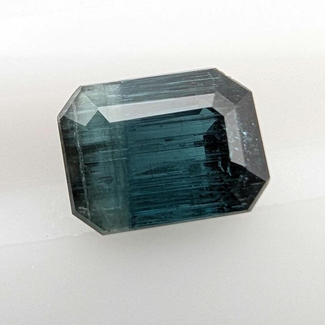 1.71ct Indicolite Tourmaline - Octagon Faceted Blue Tourmaline - Step Cut Bicolor Tourmaline - Loose Tourmaline Gemstone - Mozambique