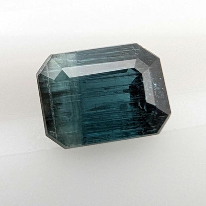 1.71ct Indicolite Tourmaline - Octagon Faceted Blue Tourmaline - Step Cut Bicolor Tourmaline - Loose Tourmaline Gemstone - Mozambique