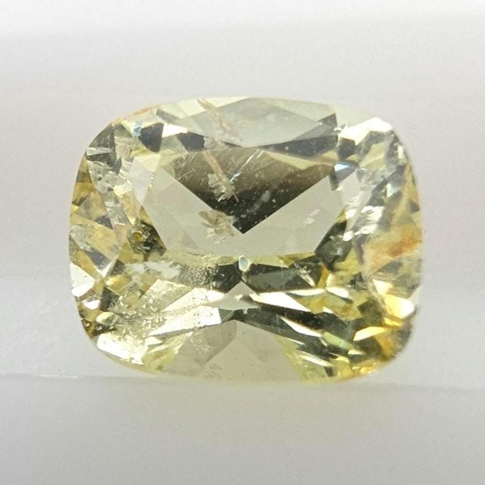 1.54ct Natural Chrysoberyl Faceted Gemstone - Cushion Fancy Cut Chrysoberyl - Yellow Chrysoberyl - Loose Faceted Chrysoberyl from Nigeria