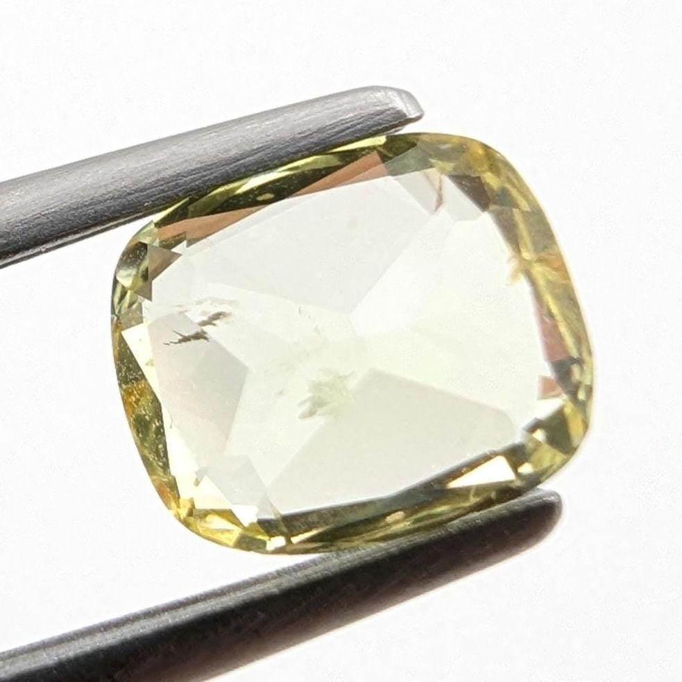 1.54ct Natural Chrysoberyl Faceted Gemstone - Cushion Fancy Cut Chrysoberyl - Yellow Chrysoberyl - Loose Faceted Chrysoberyl from Nigeria