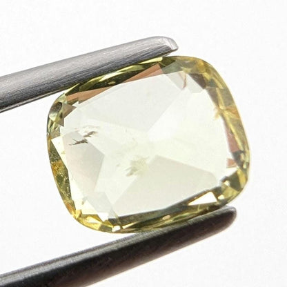 1.54ct Natural Chrysoberyl Faceted Gemstone - Cushion Fancy Cut Chrysoberyl - Yellow Chrysoberyl - Loose Faceted Chrysoberyl from Nigeria