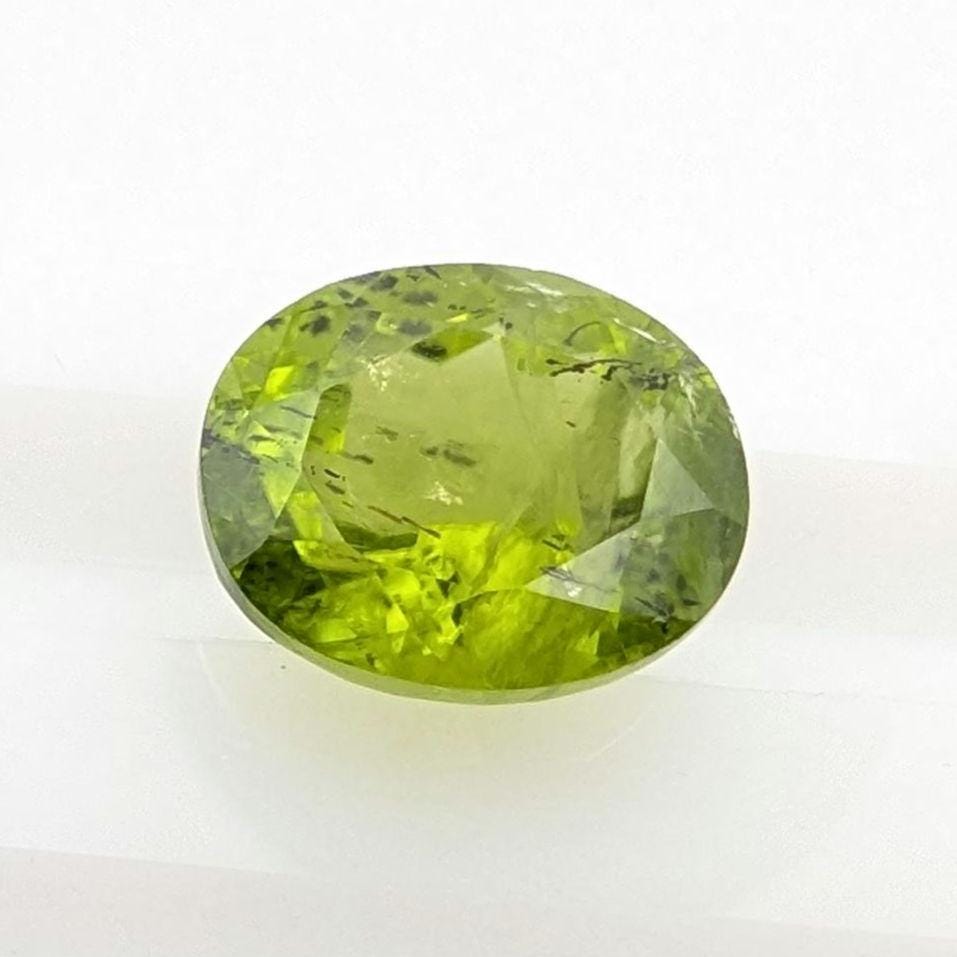6.33ct Natural Peridot Gemstone - Oval Faceted Fancy Cut Peridot - Jilin Province, China - Natural Green Peridot with Inclusions - Loose Gem