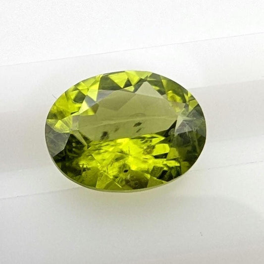 3.01ct Natural Peridot Gemstone - Oval Faceted Fancy Cut Peridot - Jilin Province, China - Natural Green Peridot with Inclusions - Loose Gem