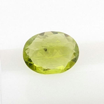 3.01ct Natural Peridot Gemstone - Oval Faceted Fancy Cut Peridot - Jilin Province, China - Natural Green Peridot with Inclusions - Loose Gem