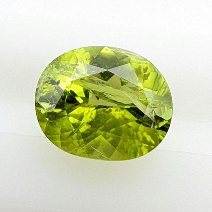 3.68ct Natural Peridot Gemstone - Oval Faceted Fancy Cut Peridot - Jilin Province, China - Natural Green Peridot with Inclusions - Loose Gem