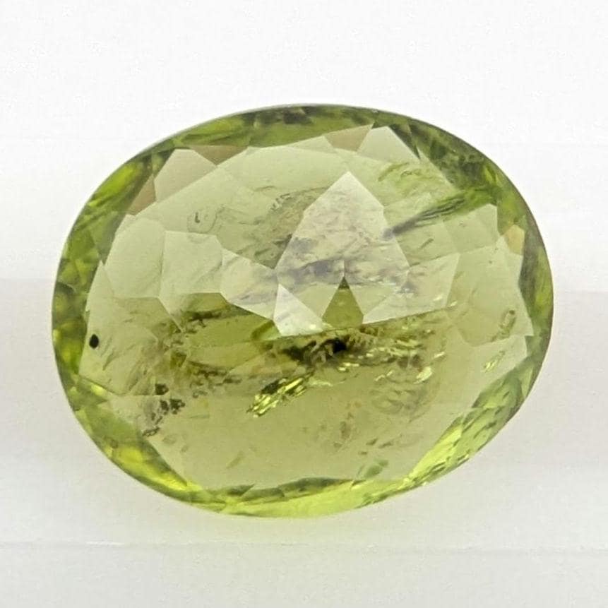3.90ct Natural Peridot Gemstone - Oval Faceted Fancy Cut Peridot - Jilin Province, China - Natural Green Peridot with Inclusions - Loose Gem
