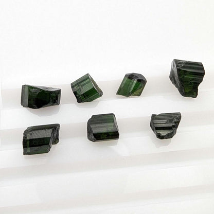 14.93ct (7pcs) Chrome Green Tourmaline Rough - Facet Rough Tourmaline - Loose Tourmaline Gemstones for Faceting - Afghanistan
